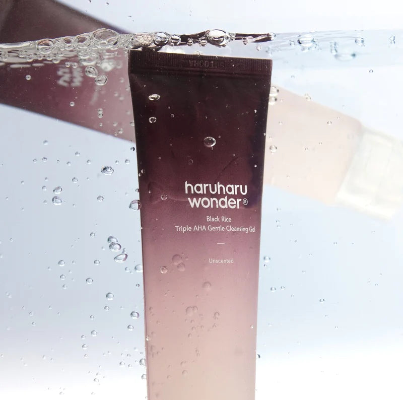 HARUHARU WONDER Black Rice Triple AHA Gentle Cleansing Gel Unscented 3.3 fl.oz.