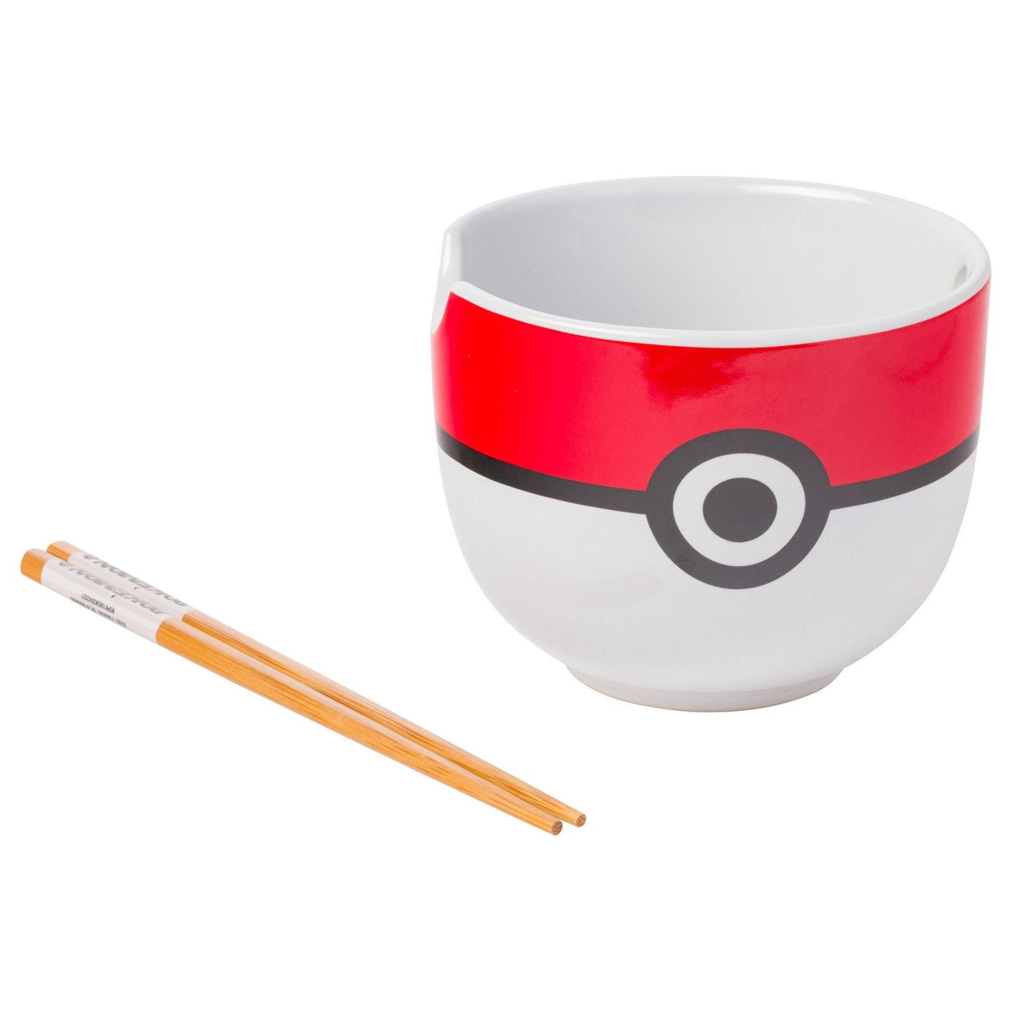 Pokemon Pokeball Ceramic Ramen Bowl With Chopsticks