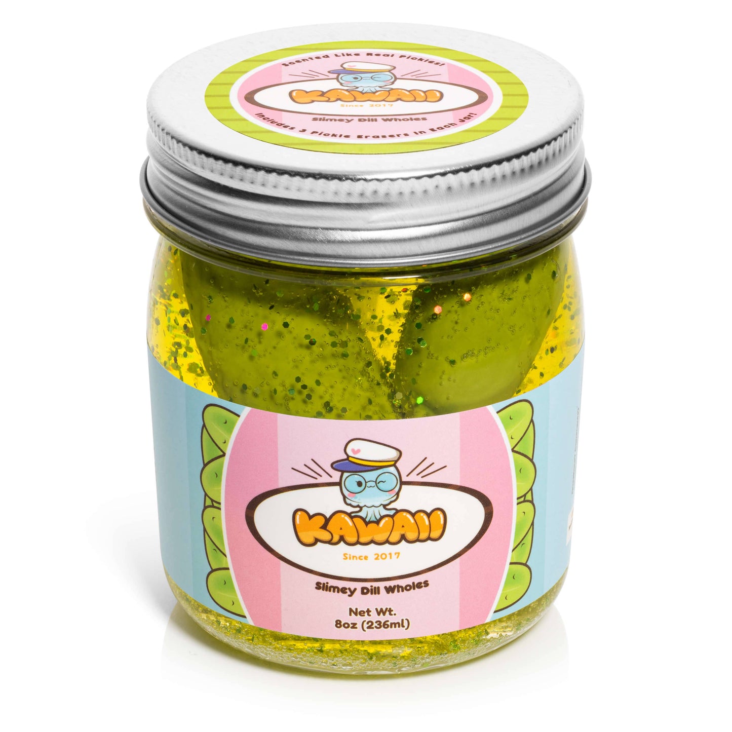 Grandma’s Famous Homemade Kawaii Shimmery Pickle Clear Slime