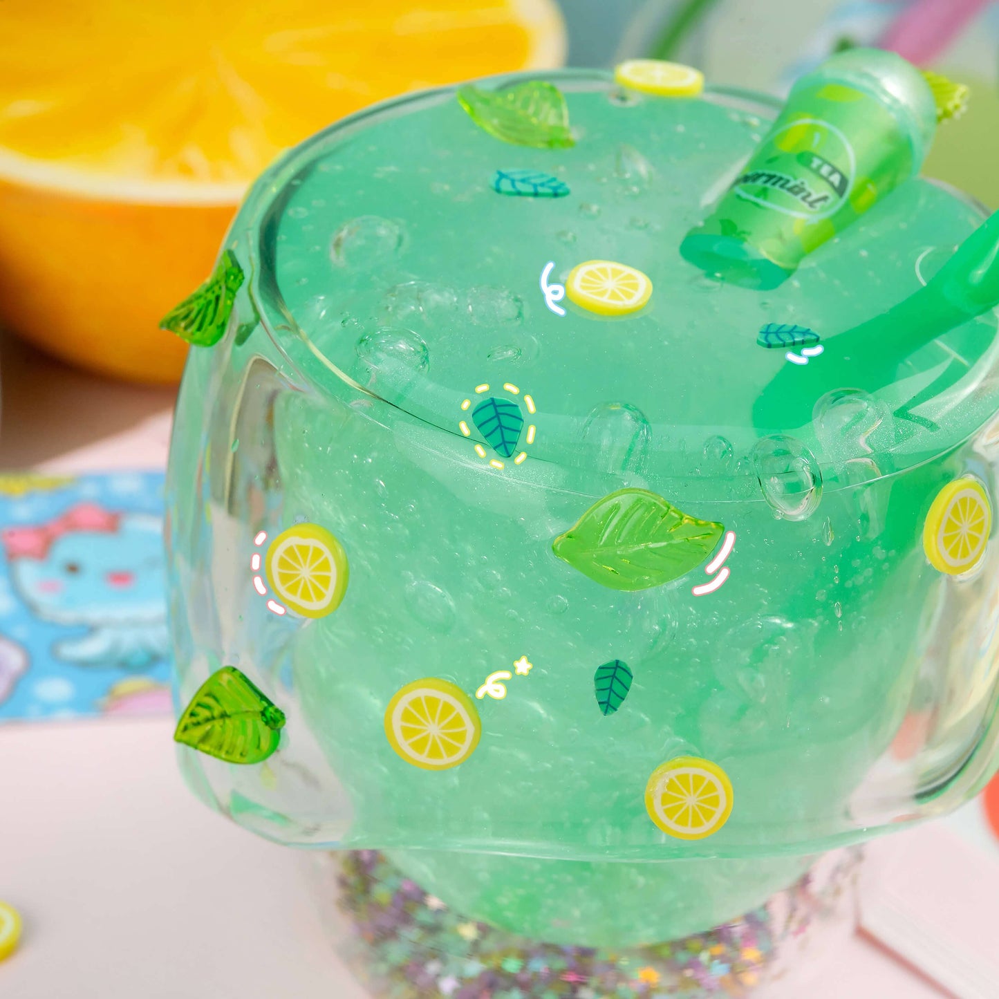 Kawaii Slime Co. Peppermint Tea Clear Slime