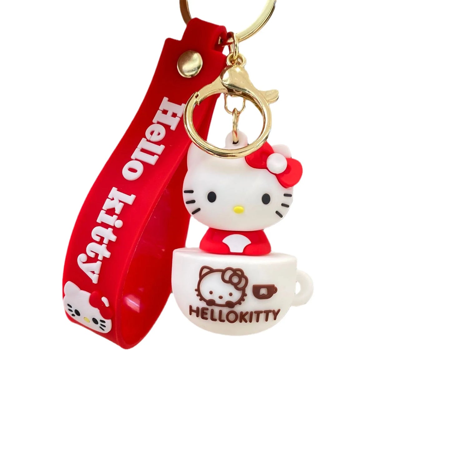 Sanrio Hello Kitty Kawaii Silicone Teacup Keychain