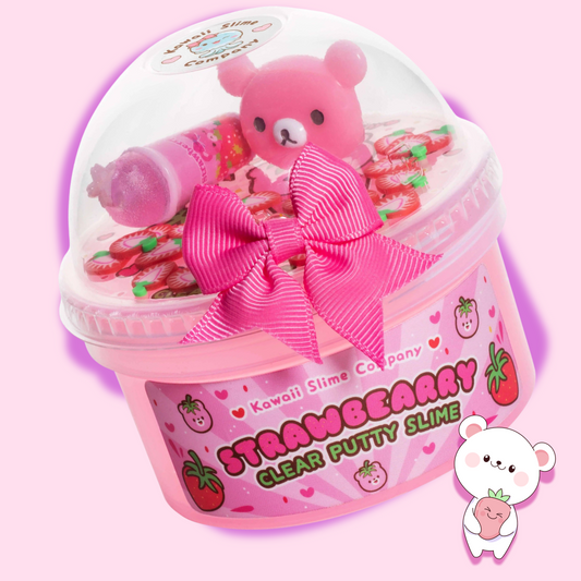 Kawaii slime Co. Straw-Bearry Putty Clear Slime