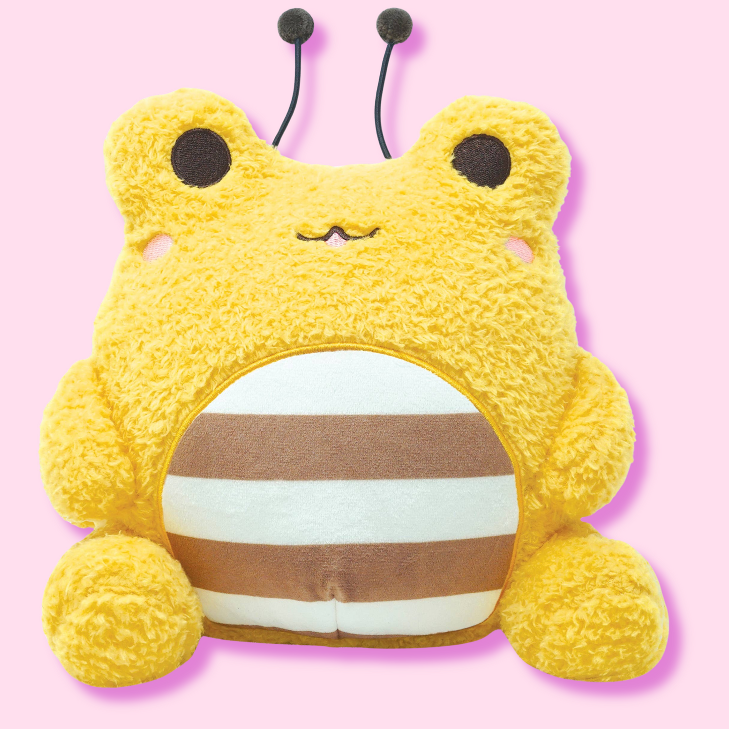 Soft Fluffy Yellow Bumble Bee Wawa Frog Plushie