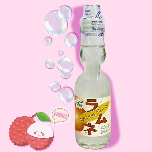 Ramune Lychee (Fuji), Glass Bottle