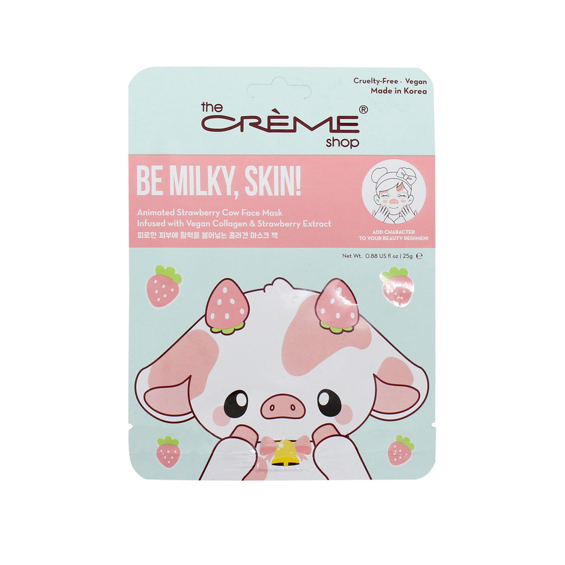 Crème Shop Be Milky, Skin! Animated Strawberry Cow Face Mask