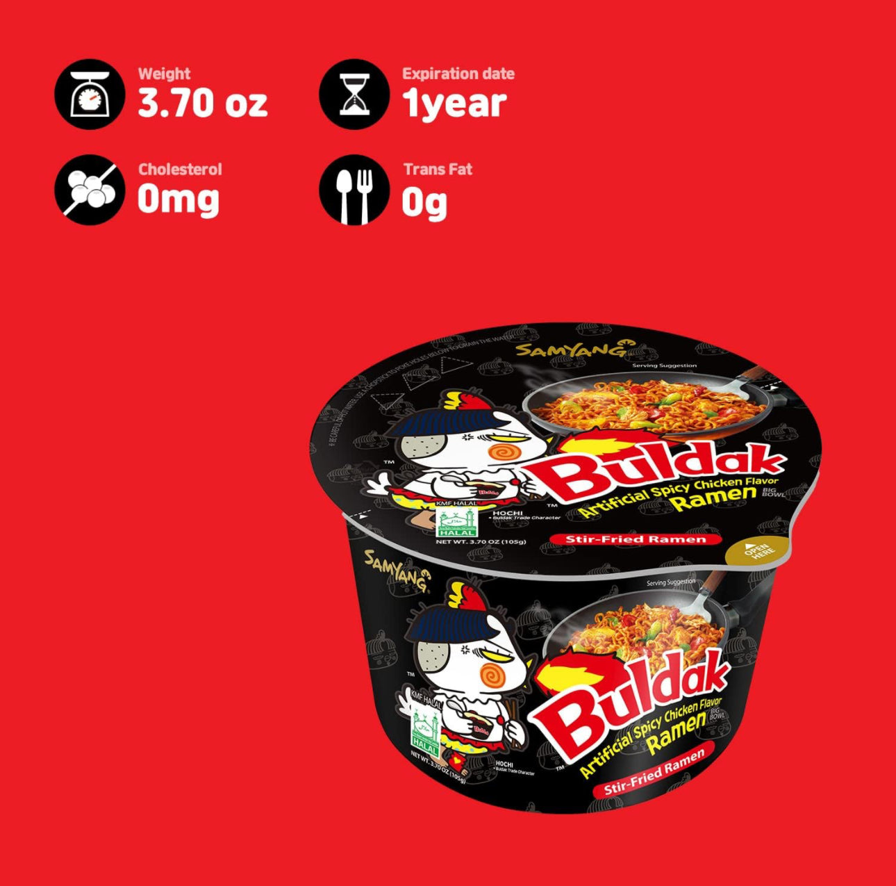 Samyang Buldak Ramen Individual Bowl 3.70oz