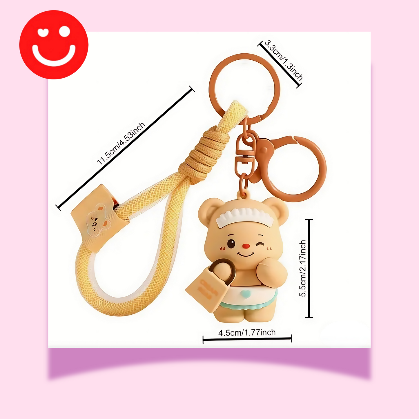 Kawaii Cupid Cream Bear Keychain