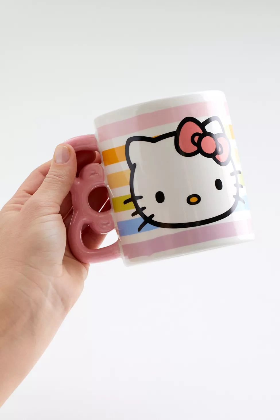 Hello Kitty Pastel Embossed 20oz Shaped Handle Ceramic Mug