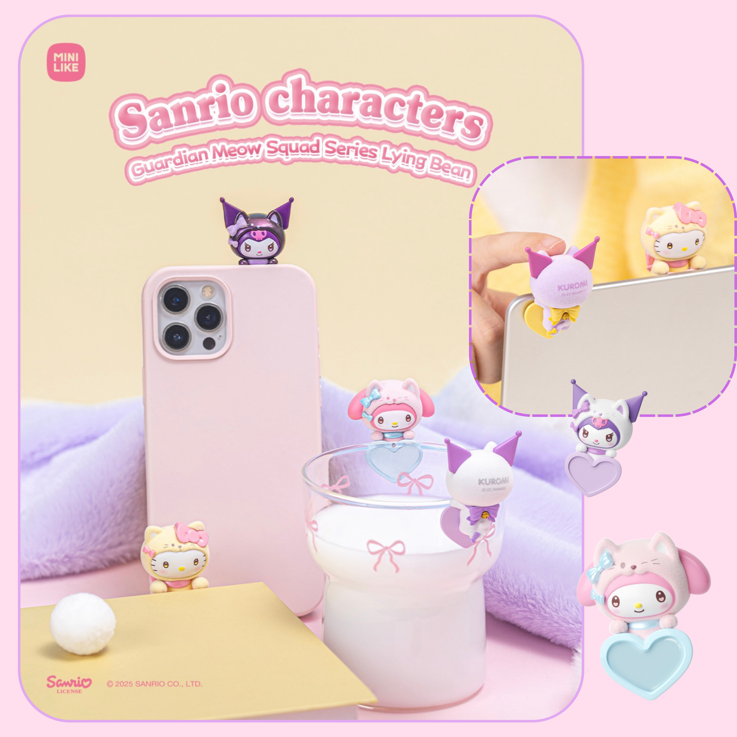 Moetch x Sanrio Characters Guardian Meow Squad Series Lying Bean Blind Box