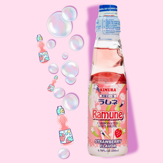 Kimura Ramune Strawberry, 6.76 Fl Oz