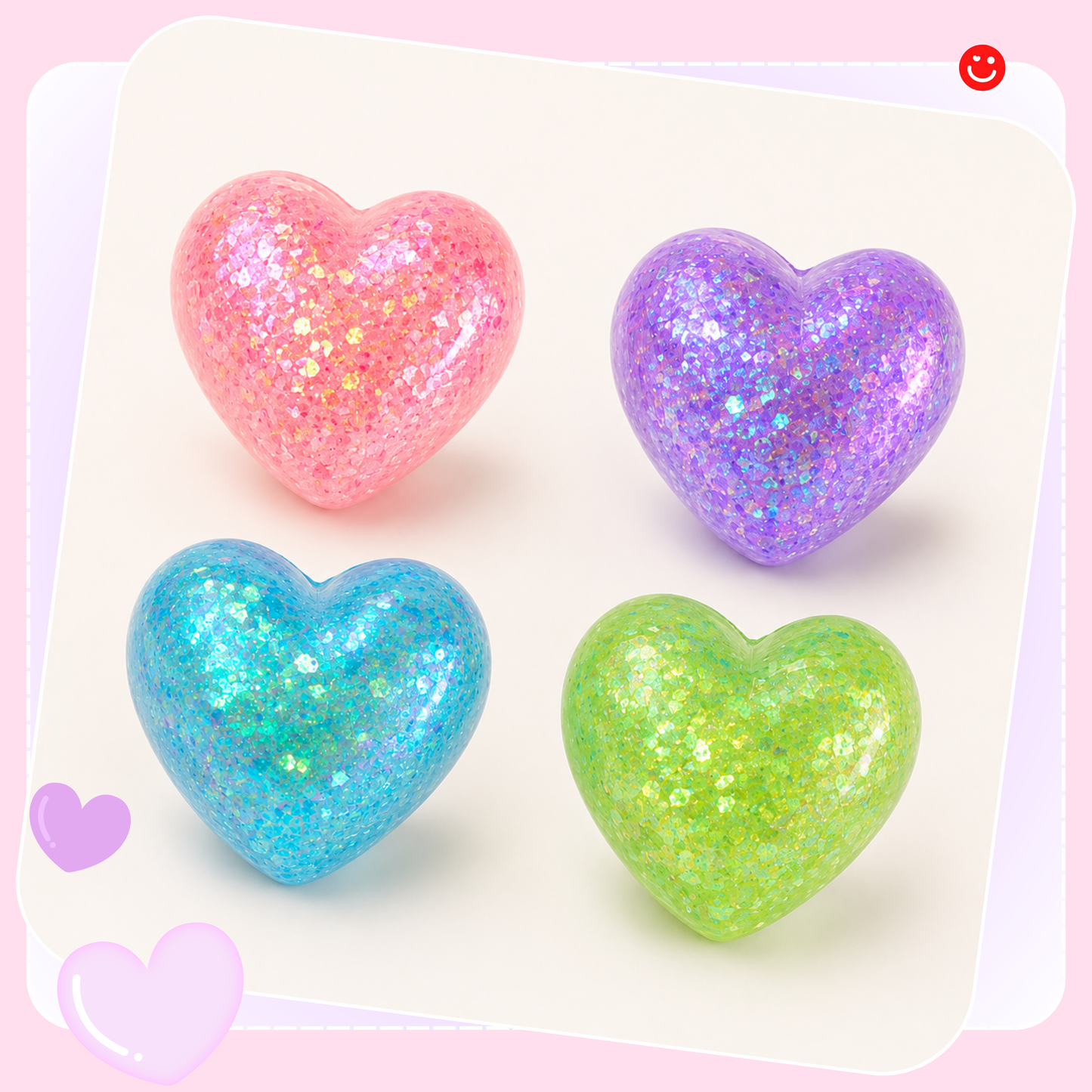 Glitter Crystal Heart Squishy