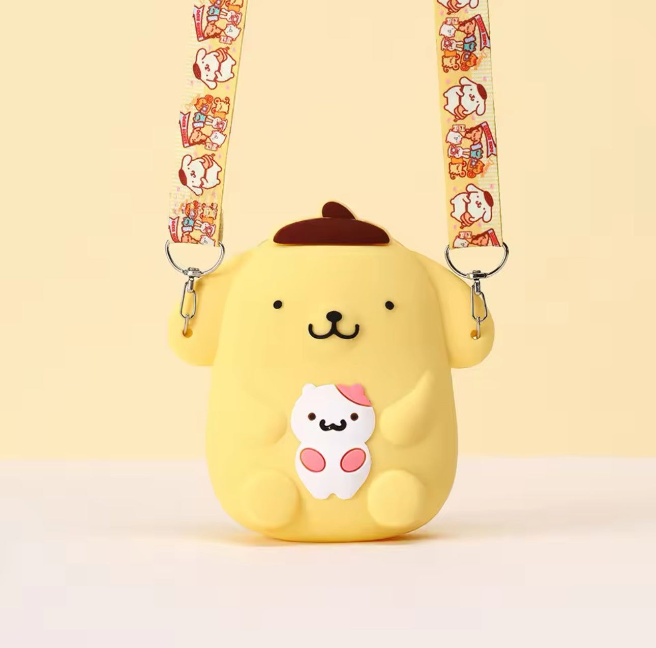 Sanrio Pompompurin Coin Purse with Adjustable Strap