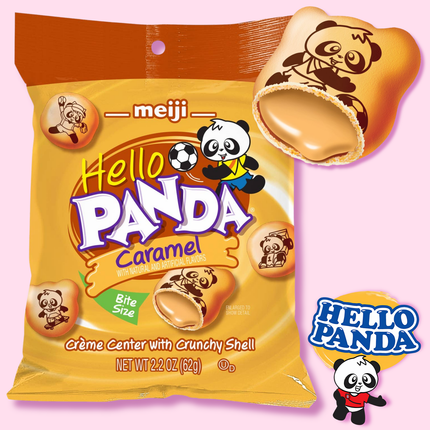 Meiji Hello Panda, Caramel 2.2oz Bag