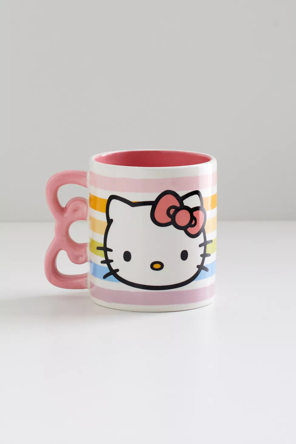 Hello Kitty Pastel Embossed 20oz Shaped Handle Ceramic Mug