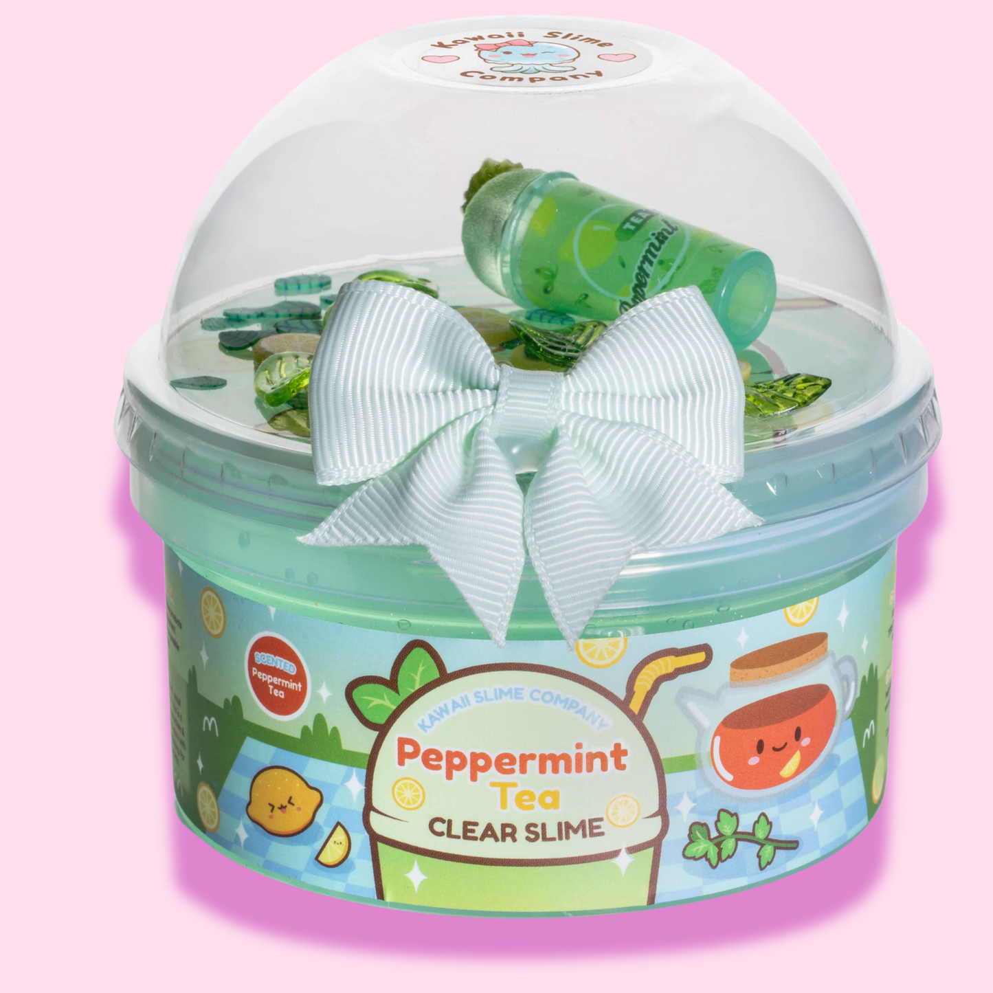 Kawaii Slime Co. Peppermint Tea Clear Slime