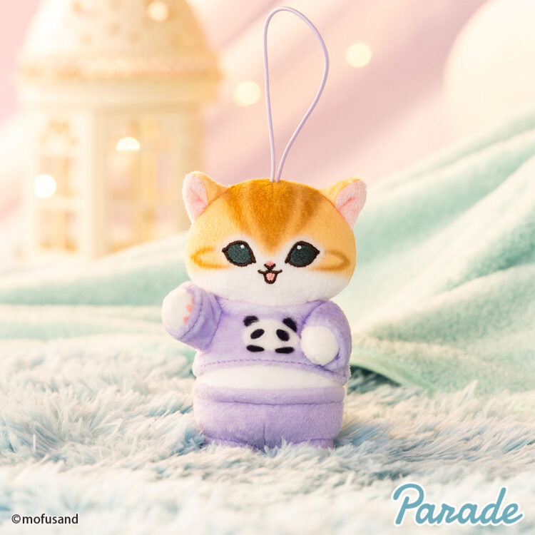 もふさんど Mofusand Pajama Cat Mascot Plush Keychain