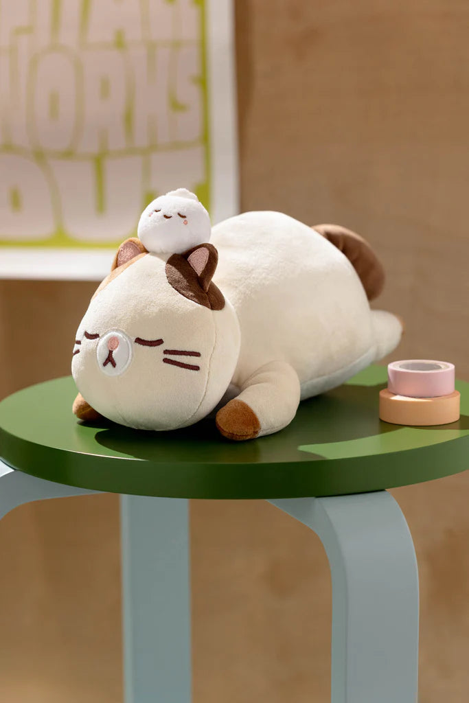 Smoko LAYING FAT SIAMESE CAT MOCHI PLUSH