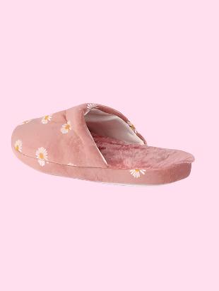 Daisy Flower Fuzzy Fleece Foam Lounge Slippers