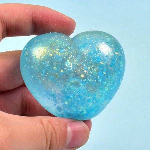 Glitter Crystal Heart Squishy