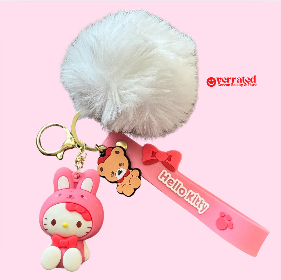 Sanrio Characters Kawaii Dress Up  Keychain with Poof