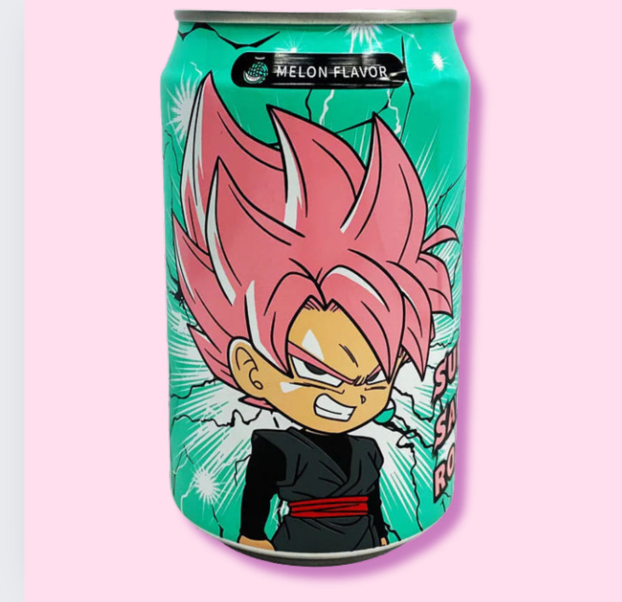 Ocean Bomb Dragon Ball Z Super Saiyan Rose Sparkling Water - Melon Flavor