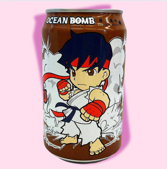 Ocean Bomb Street Fighter Ryu Apple Sparkling Tea Flavor