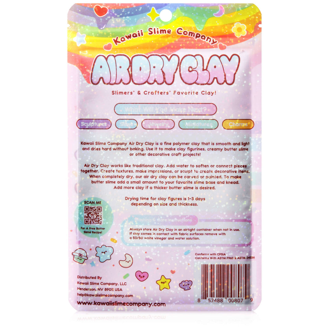 Kawaii Slime Company Sparkle White Air Dry Clay