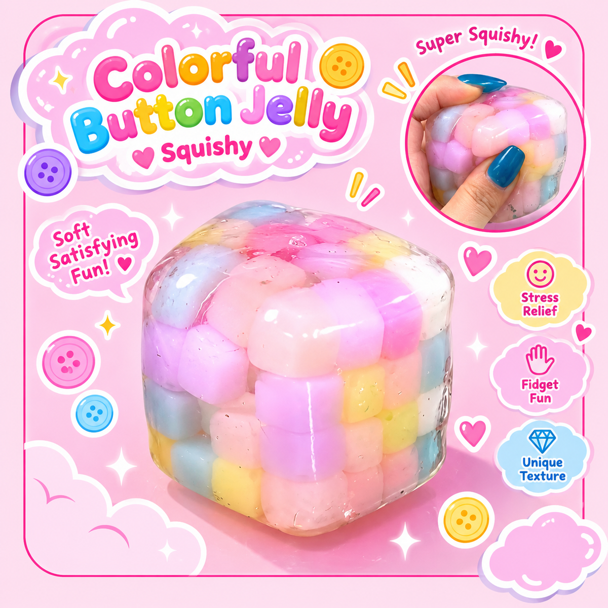 Chiboki Colorful Button Jelly Squishy