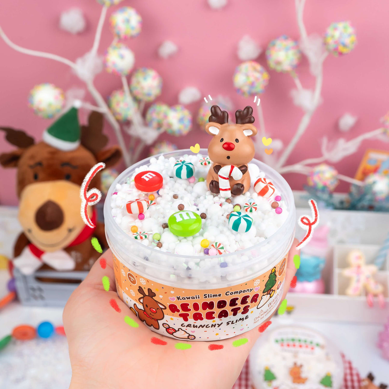 Kawaii Slime Co. Reindeer Treats Crunchy Slime