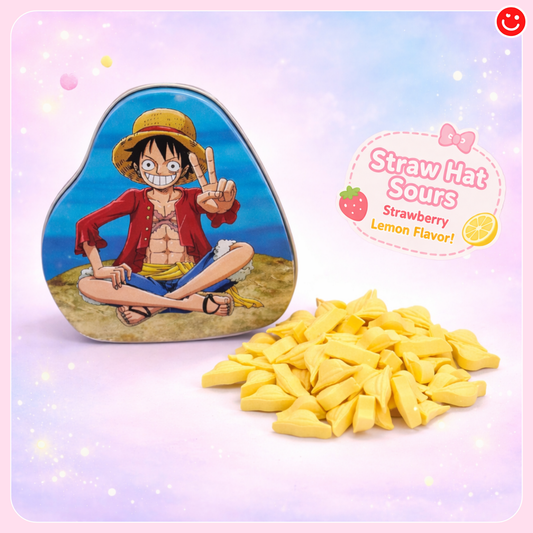 One Piece Straw Hat Sours Candy Tin