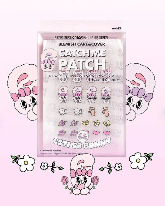 Catch Me Patch Emoticon Pink #Esther Bunny 韩国Catch Me Patch可爱表情系列痘痘贴 66pcs