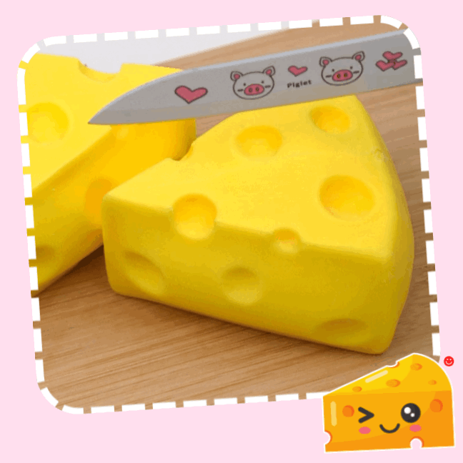 Kawaii cheese squishy toy banana and cheese slow rise - Overrated Korean Beauty & More