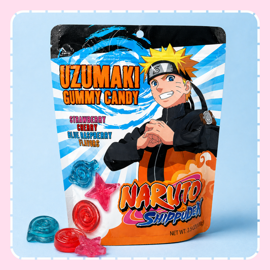 Anime gummy candy Naruto Uzumaki shaped fruit snack bag - Overrated Korean Beauty & More