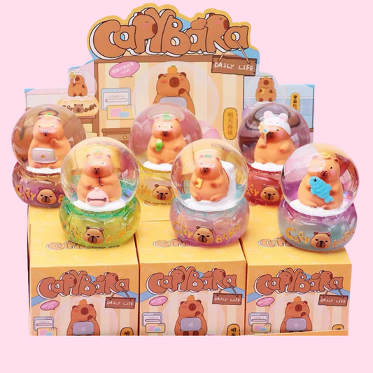 Capybara Daily Life Crystal Glow Blind Box Night Light – Kawaii Animal Lamp (6 Designs + Secret)