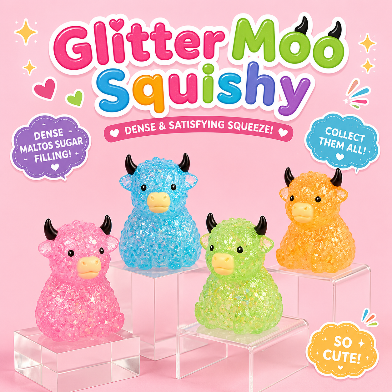 Glitter Moo Cow Squishy ✨