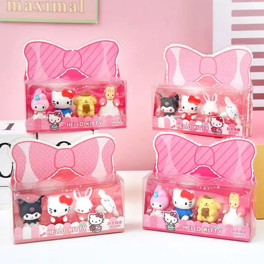 Hello Kitty 4pc Set Erasers