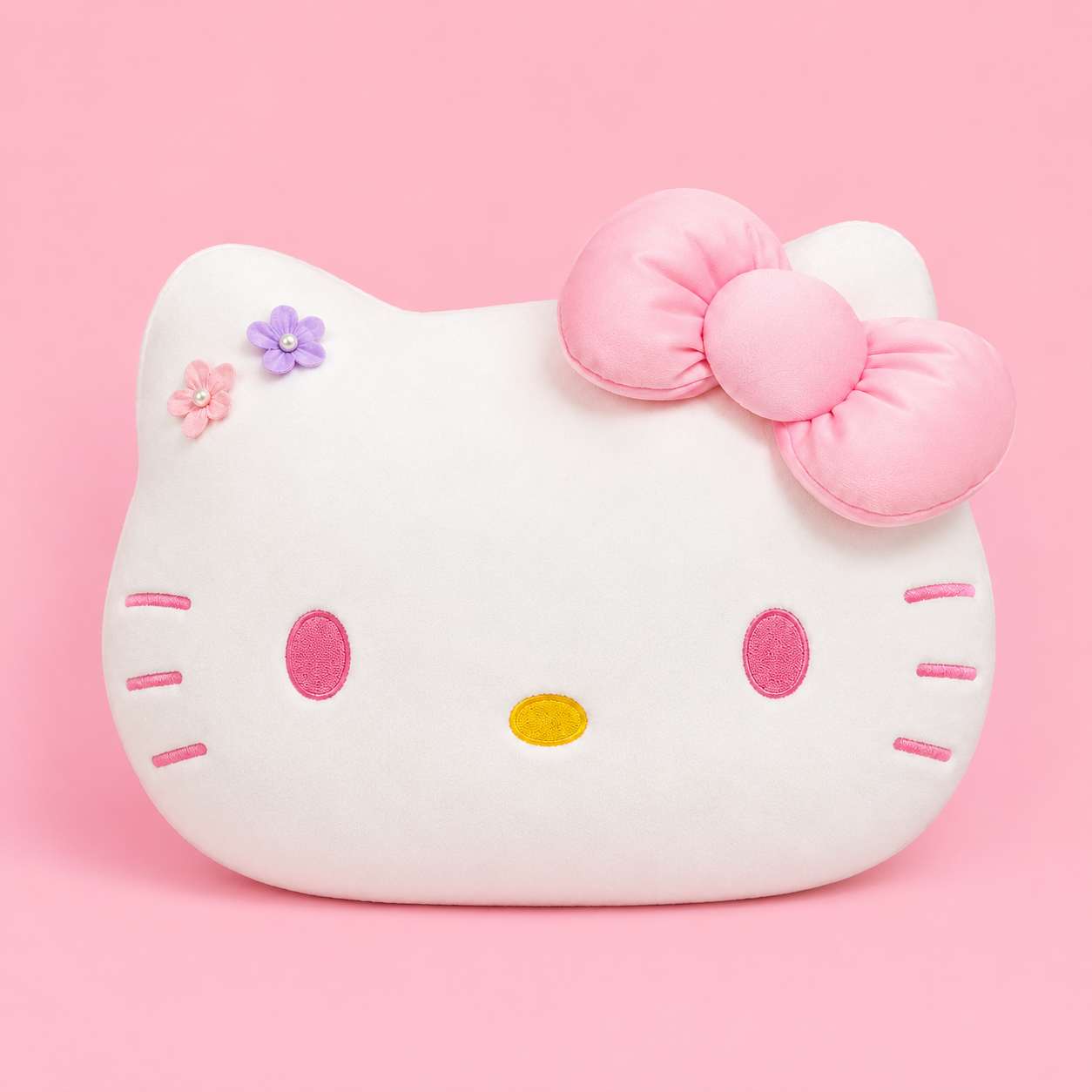 Hello Kitty Face Pink Plush Cushion