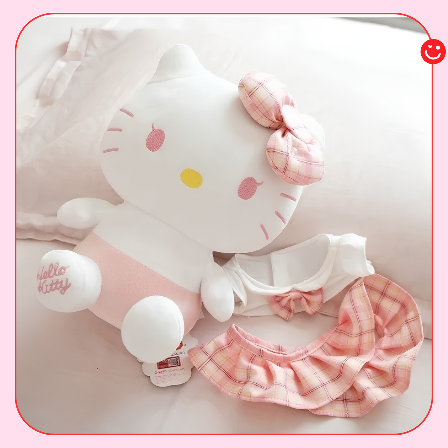 Hello Kitty Pink Plaid Plush