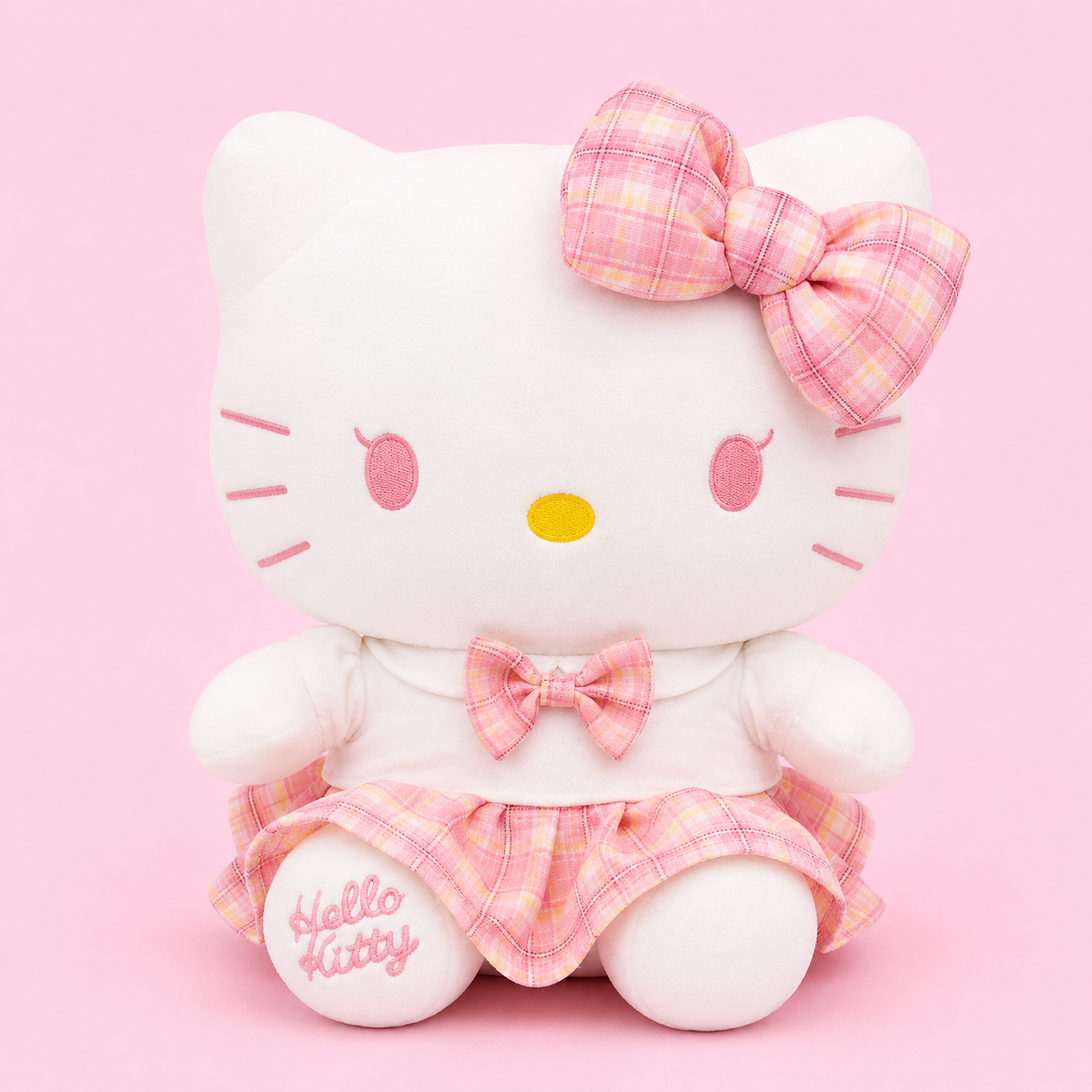 Hello Kitty Pink Plaid Plush