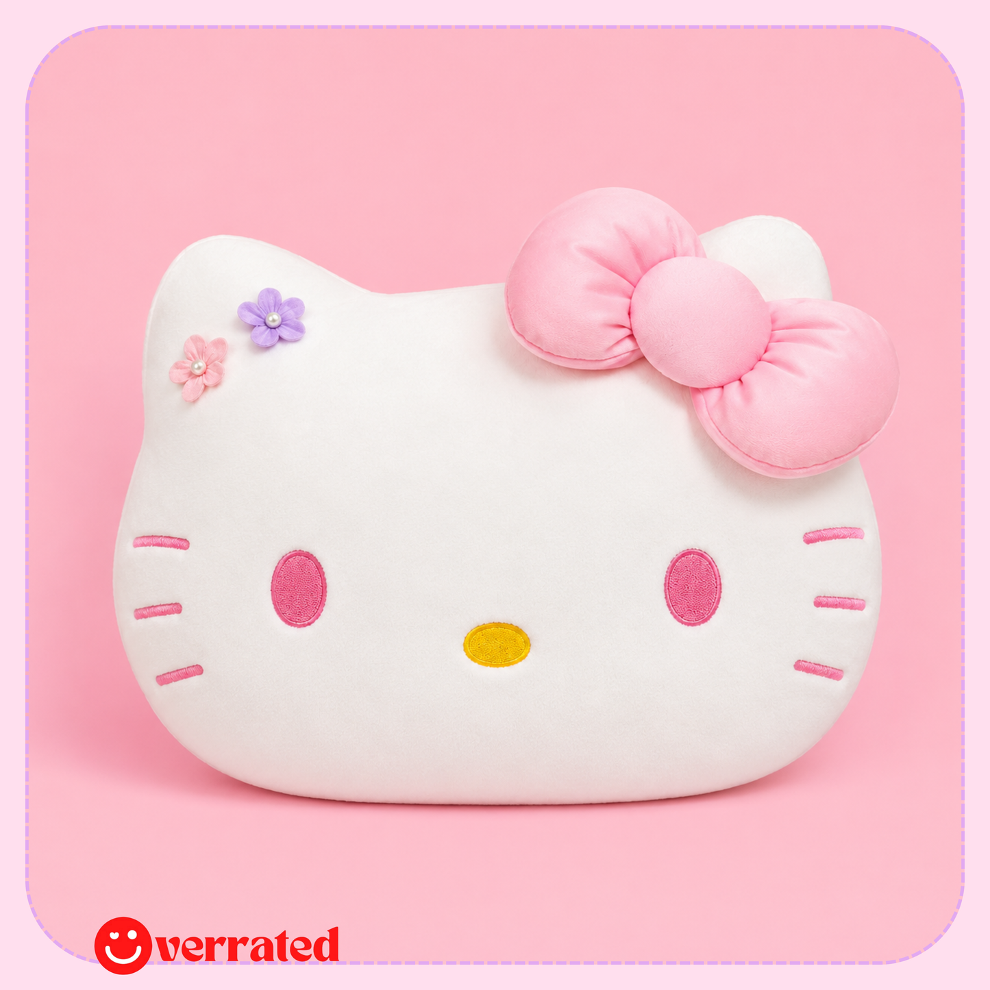 H.K. Face Pink Plush Cushion