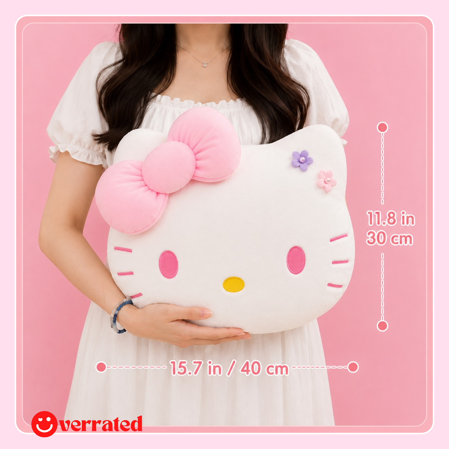 H.K. Face Pink Plush Cushion