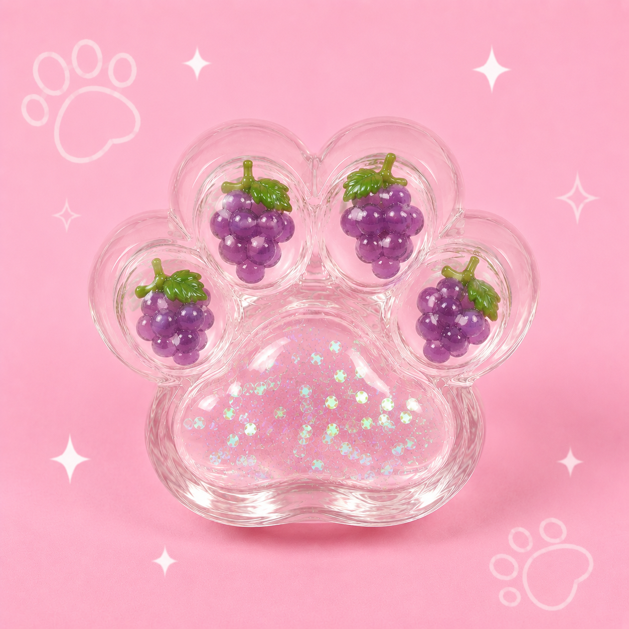 Clear Glitter Paw Squishy