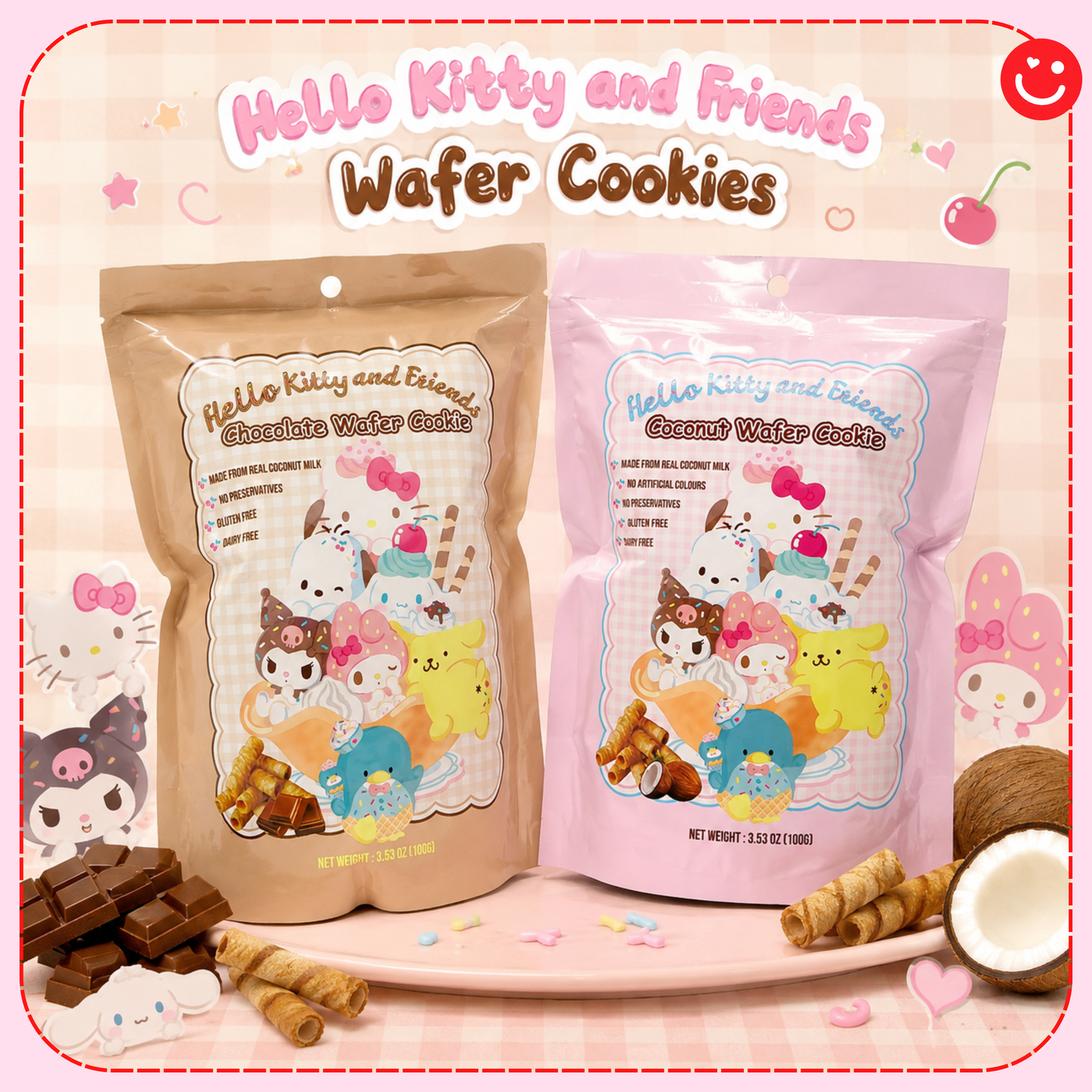 Hello Kitty & Friends Wafer Cookies