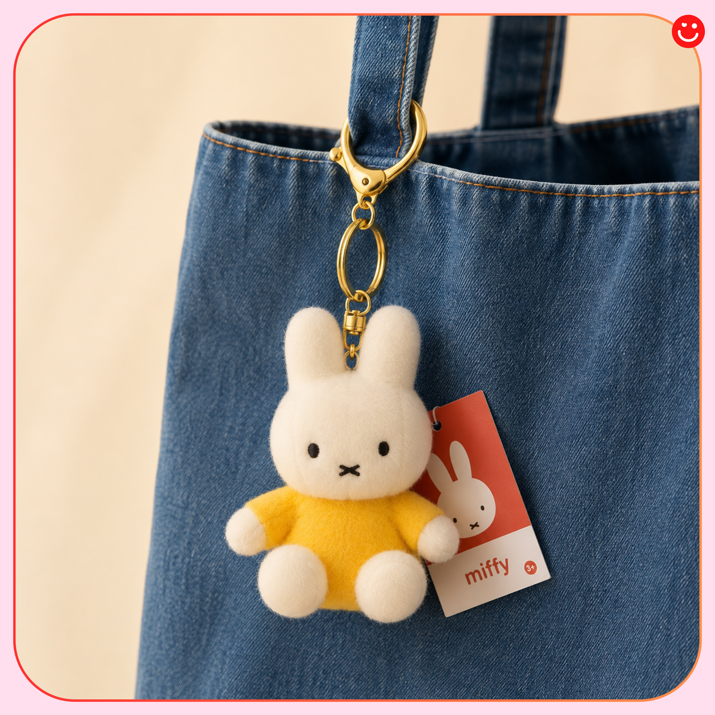 Miffy Classic Yellow Plush Keychain