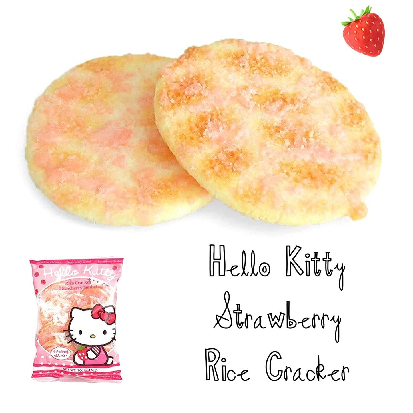 Hello Kitty Strawberry Rice Crackers with 7.1 Ounces