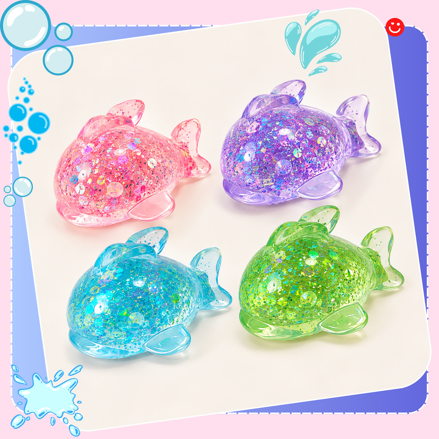 Sparkly Glitter Whale Squishy