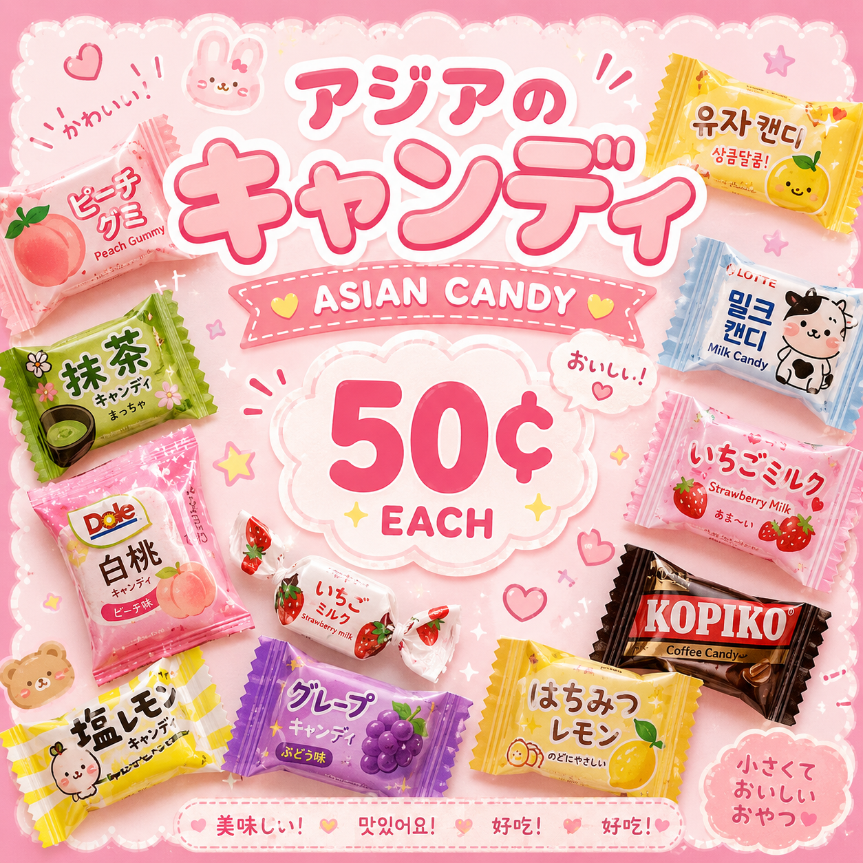 Asian Candy Mix – 50¢ Each