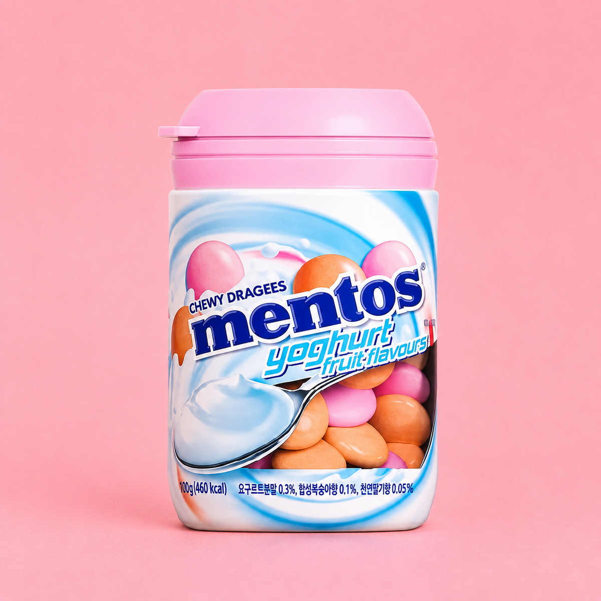 Mentos Korea Import Chewy Dragees Yogurt Fruit Mix 4.23 oz Cup