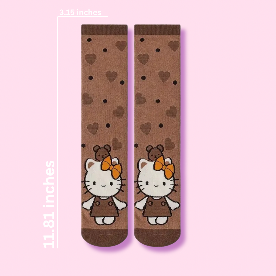 Kawaii Autumn Hello Kitty Boot Socks