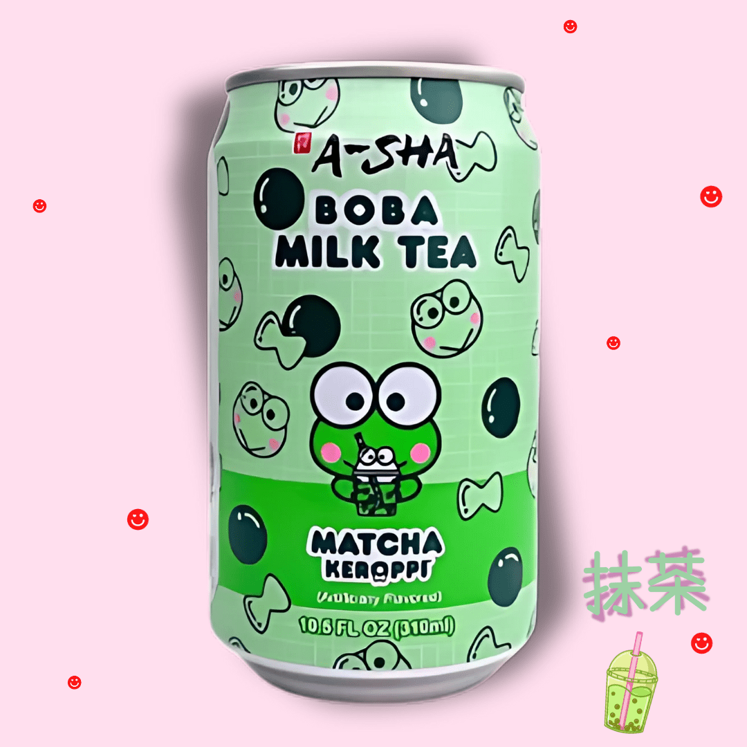 A - Sha Boba Milk Tea Keroppi Matcha Flavor Can - OVERRATED